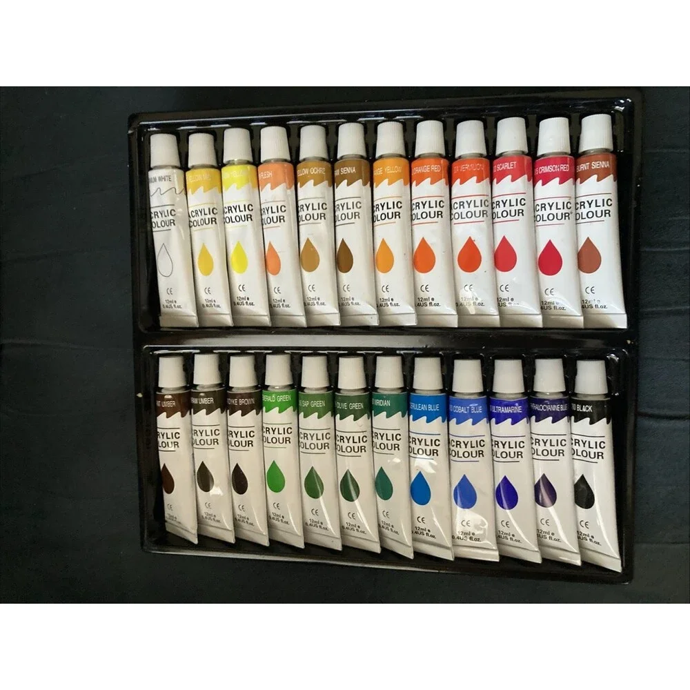 TBC The Best Crafts 24 Tubes of 4 Oz Premium Acrylic Paint Set ~NEW